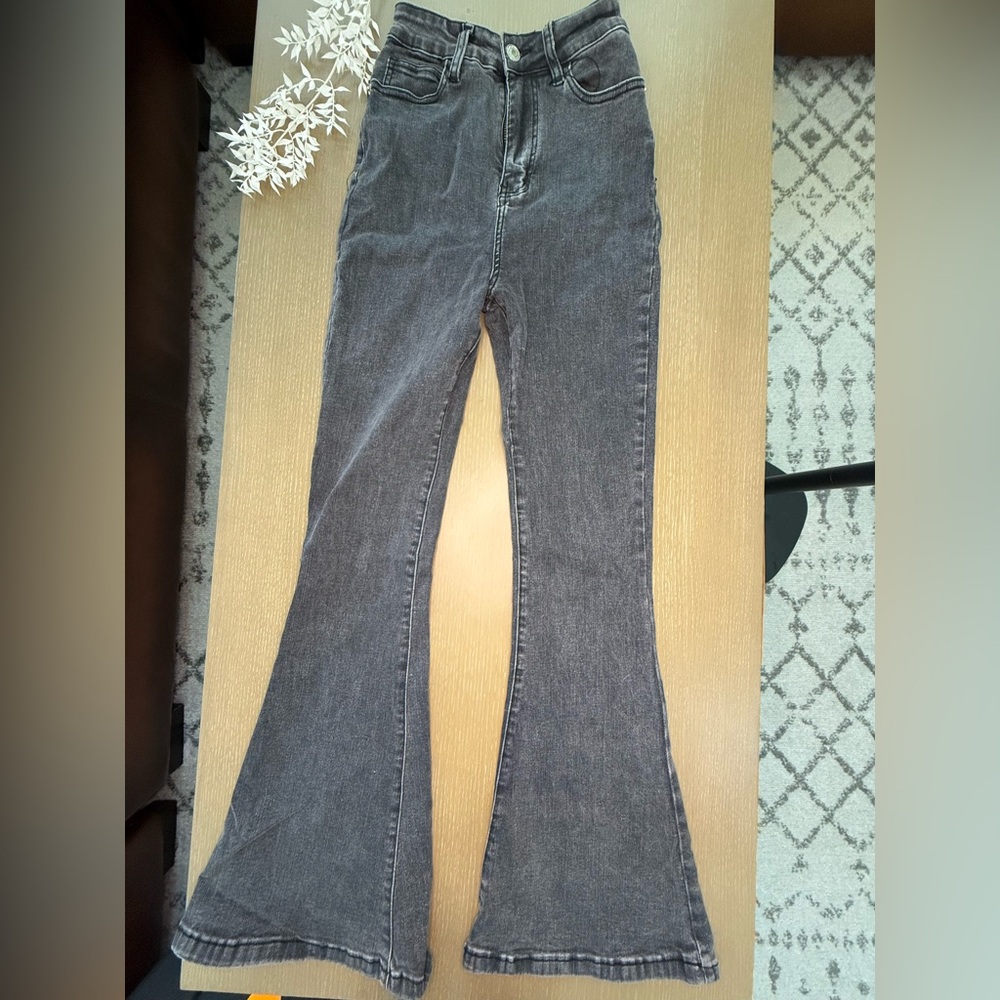 Charcoal Flare Jeans for Women